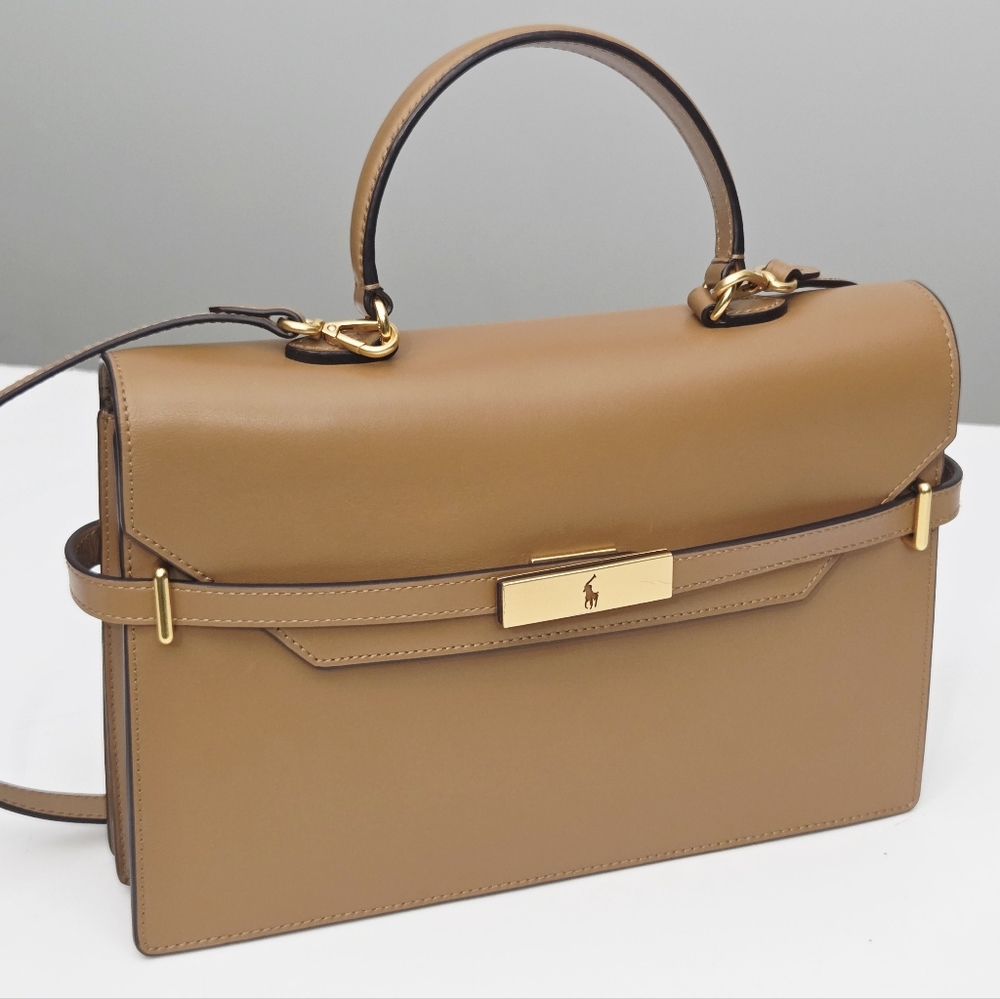 RALPH LAUREN POLO ID LEATHER SATCHEL BAG - Picture 5 of 16